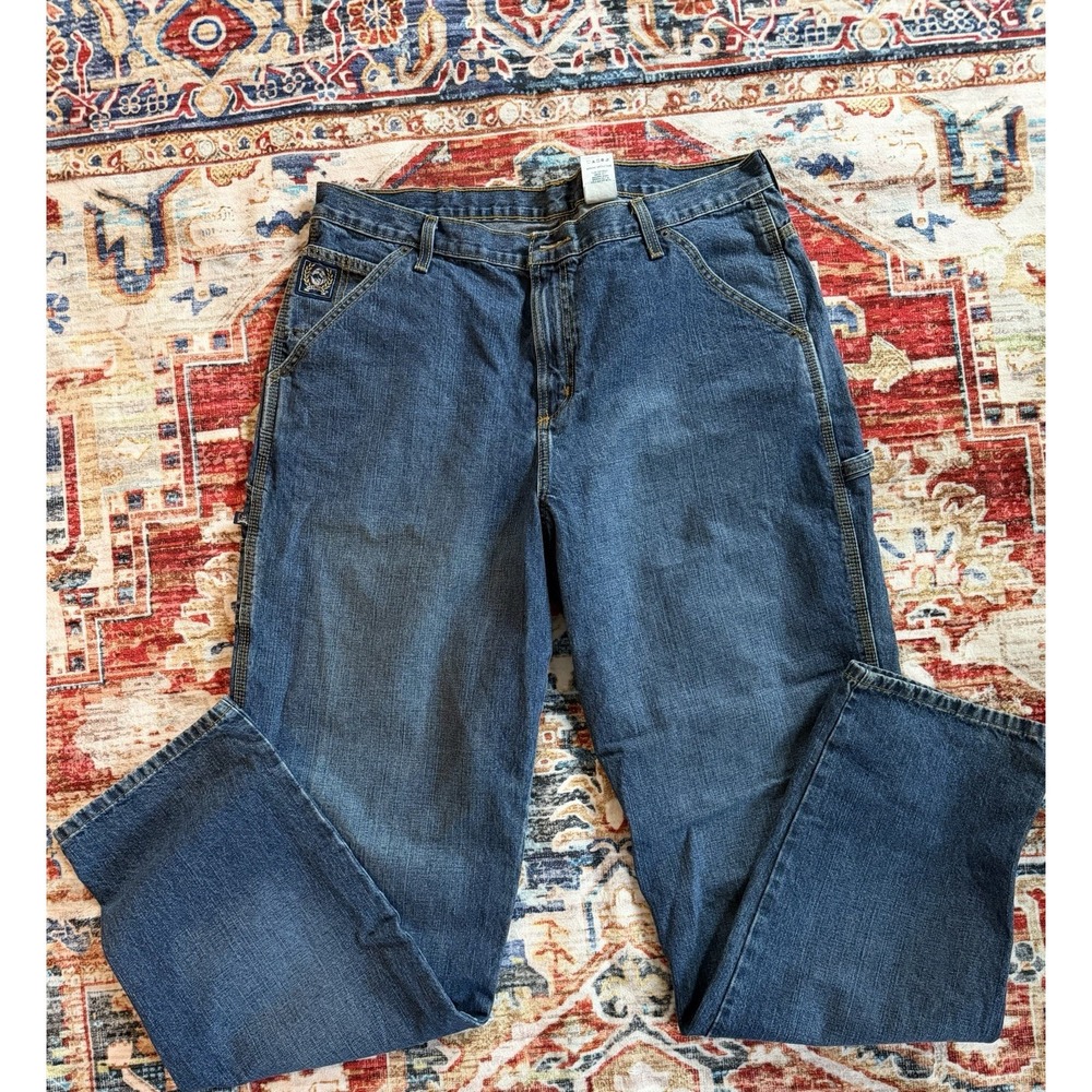 CINCH Men's Blue Label Carpenter Jeans Denim Relaxed Med Wash Size 38x38